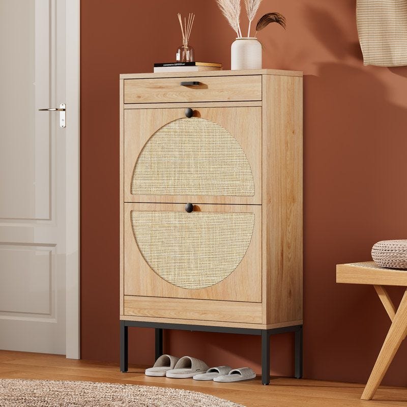 Cerina Rattan Shoe Storage Cabinet