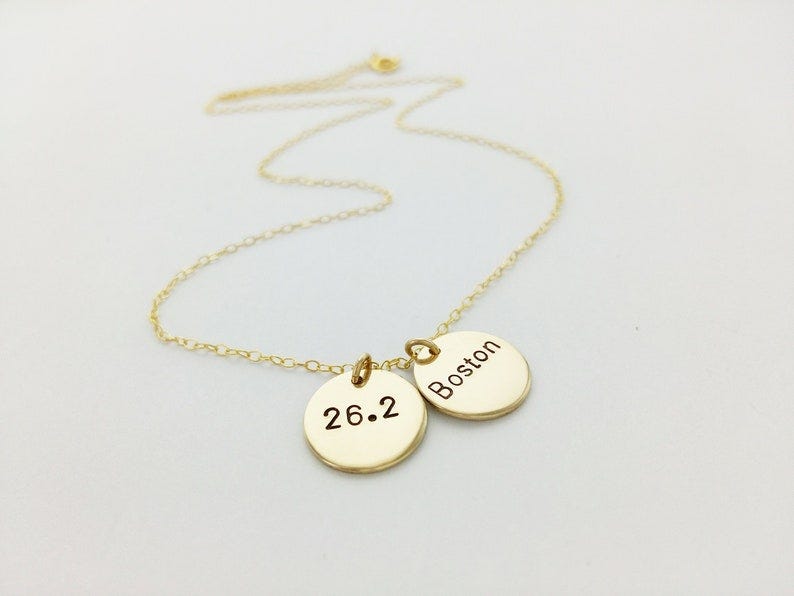 Marathon and Custom City Name Necklace