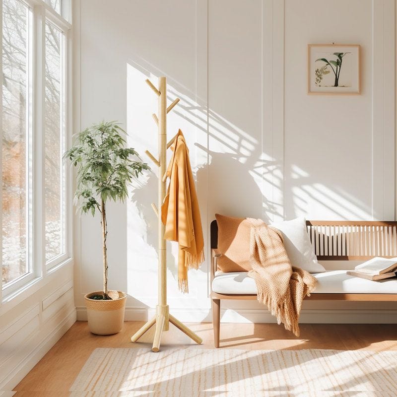Adosinda Wood Coat Rack
