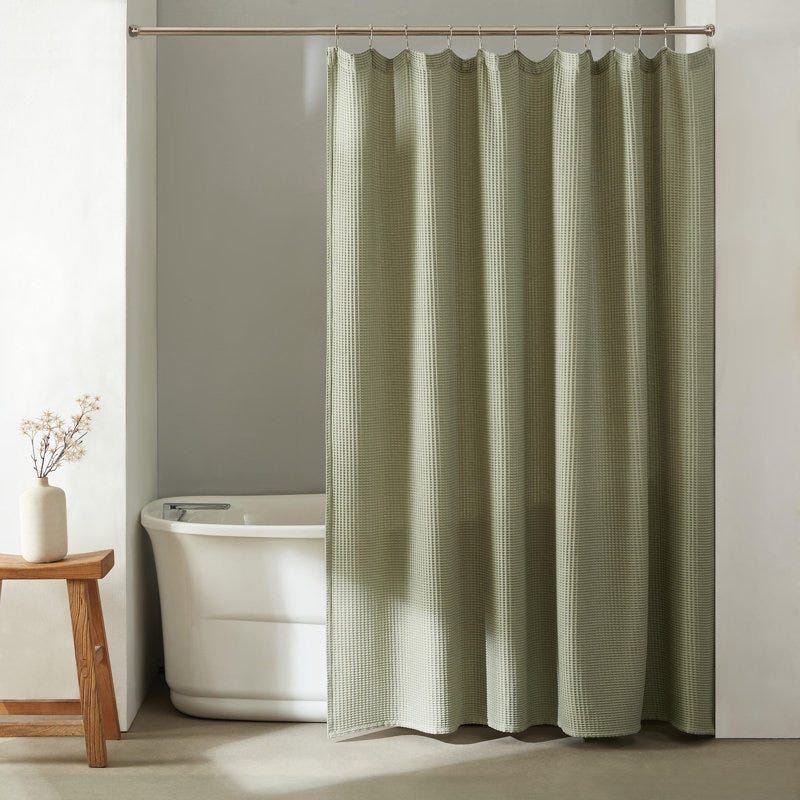 Waffle Solid Shower Curtain