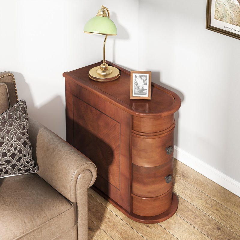 Floor Shelf End Table with Storage