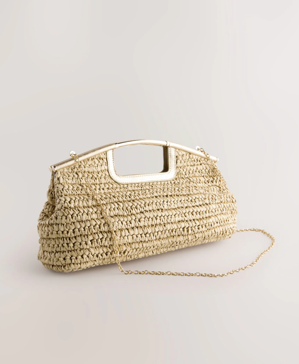 Natural Raffia Clutch Bag