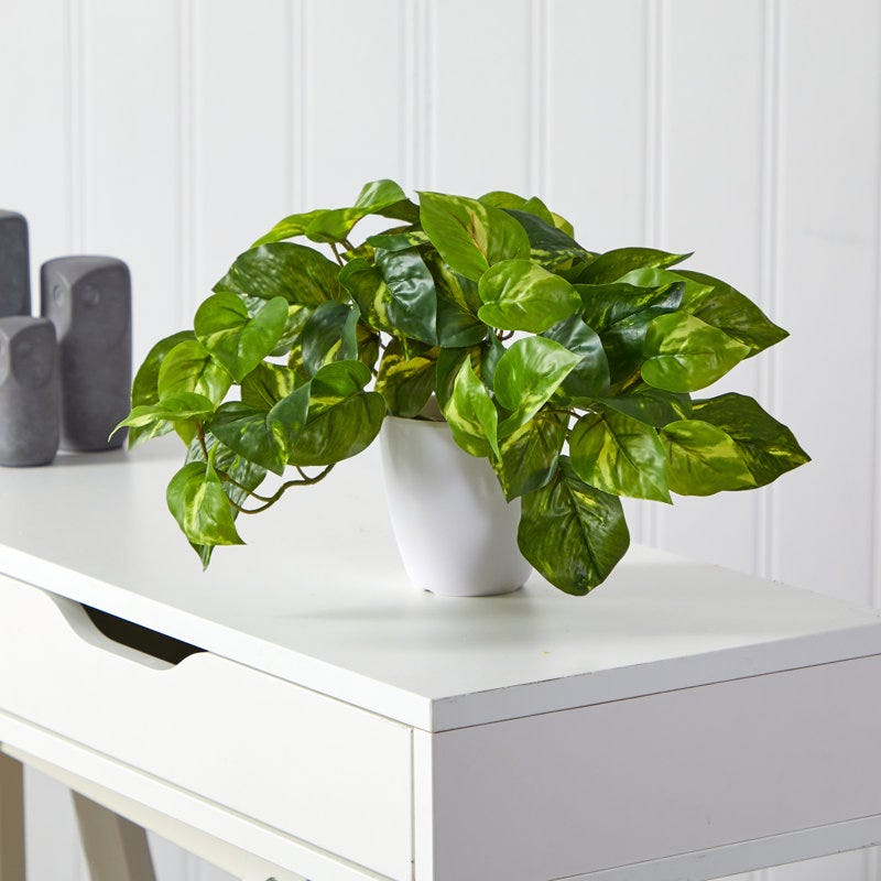 9" Artificial Pothos Plant in Planter
