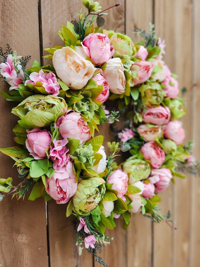 Easter peony wreath