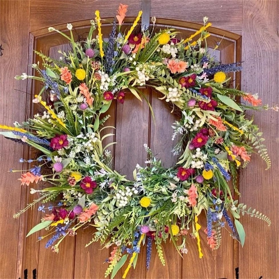 Spring Artificial Wildflower Wreath
