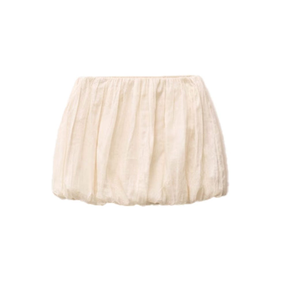 Balloon-Effect Ramie Skirt