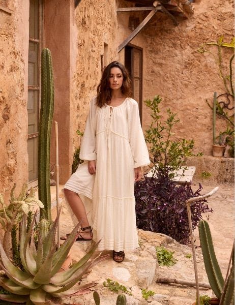 Balloon Sleeve Tiered Adley Midi Dress