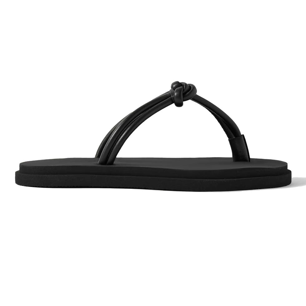 knot leather flip flops