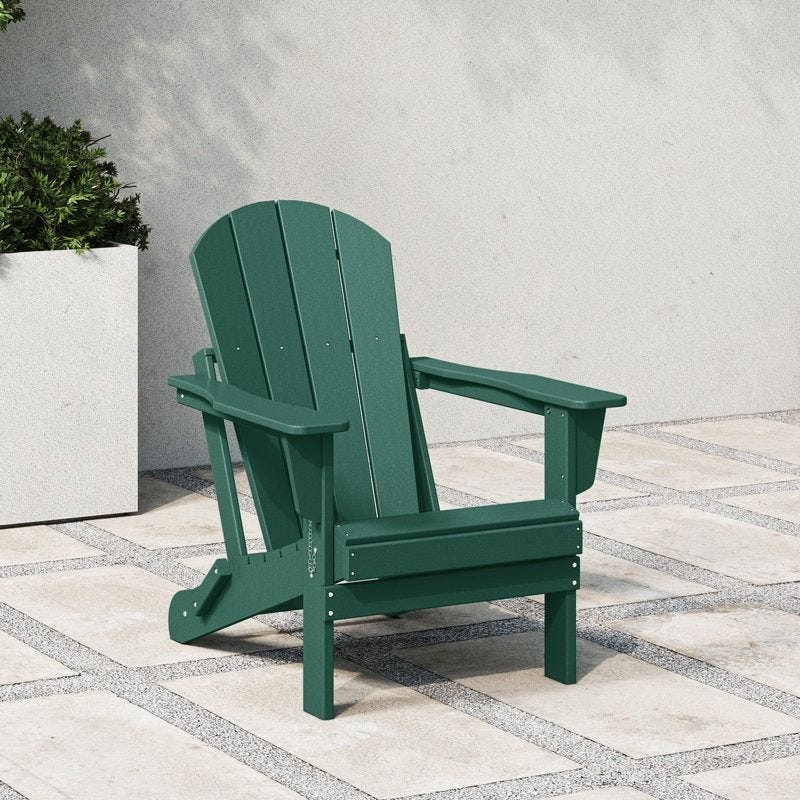 White Alger Plastic Folding Adirondack Chair