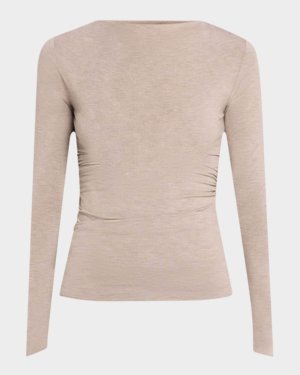 Luca Draped Knit Long-Sleeve Top