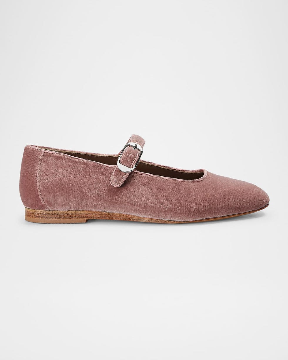 Velvet Mary Jane Ballerina Flats