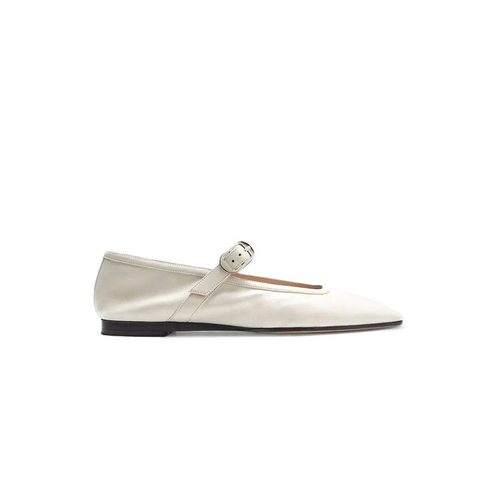 Leather Mary Jane Ballerina Flats