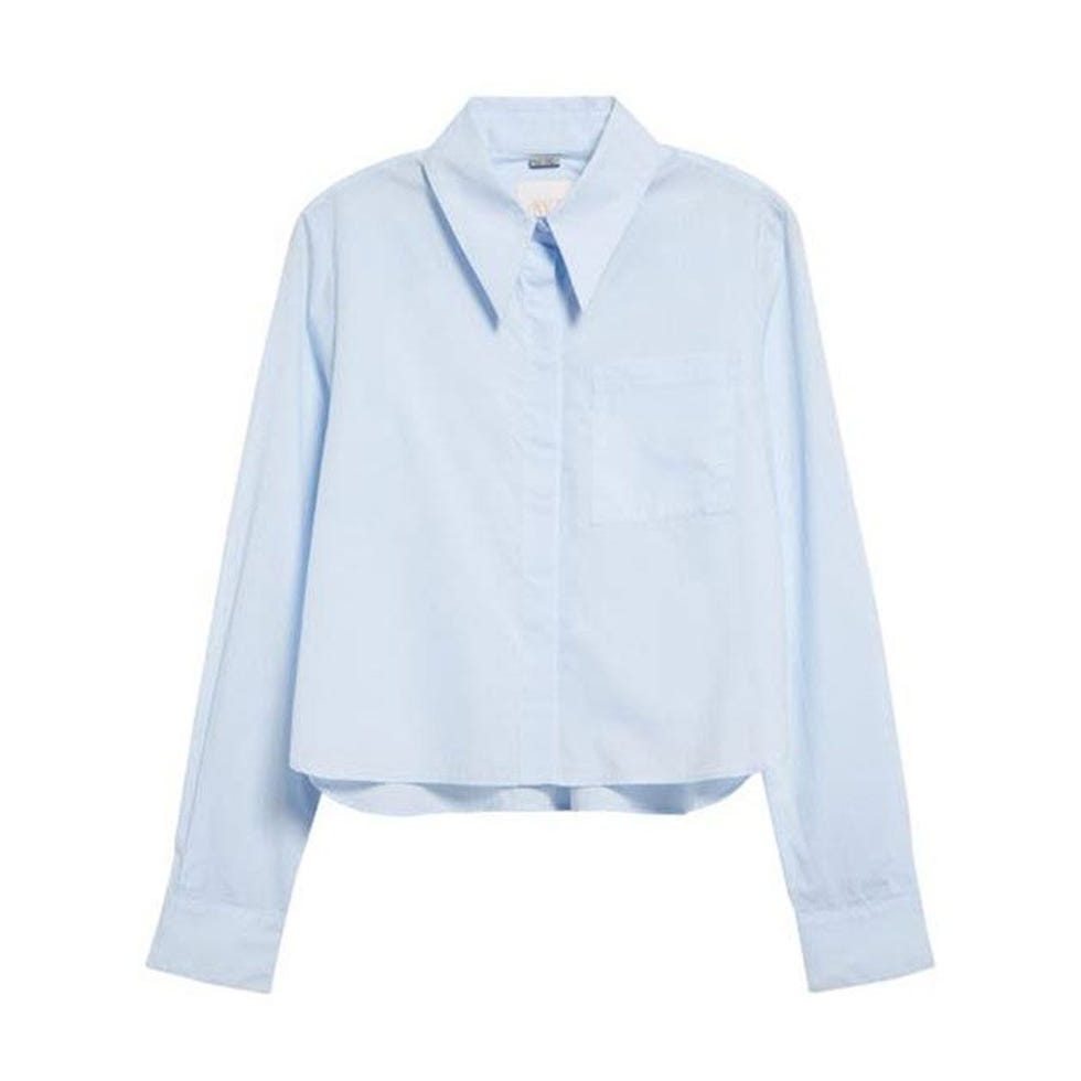 Boy Cotton Button-Up Crop Shirt