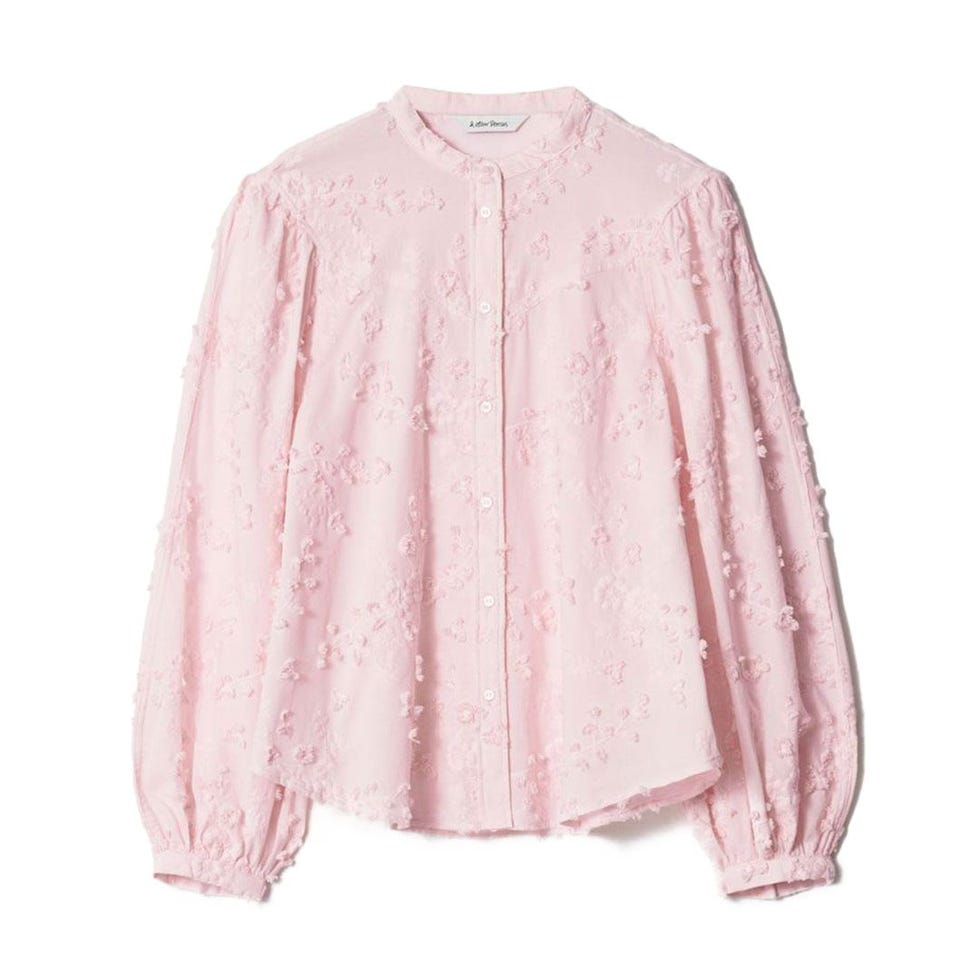 Floral Embroidery Puff Sleeve Shirt