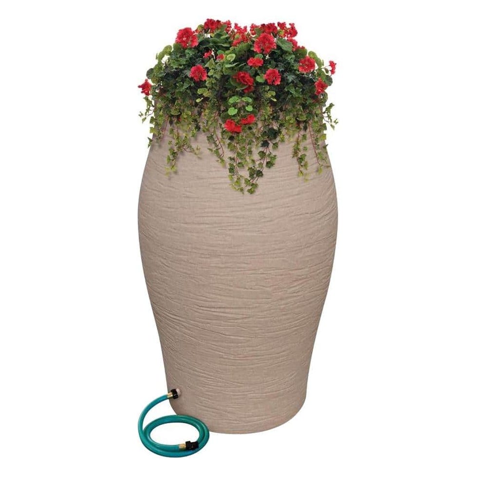 Flatback Stoneware Urn Rain Barrel