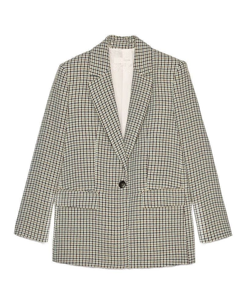 Straight Houndstooth Blazer