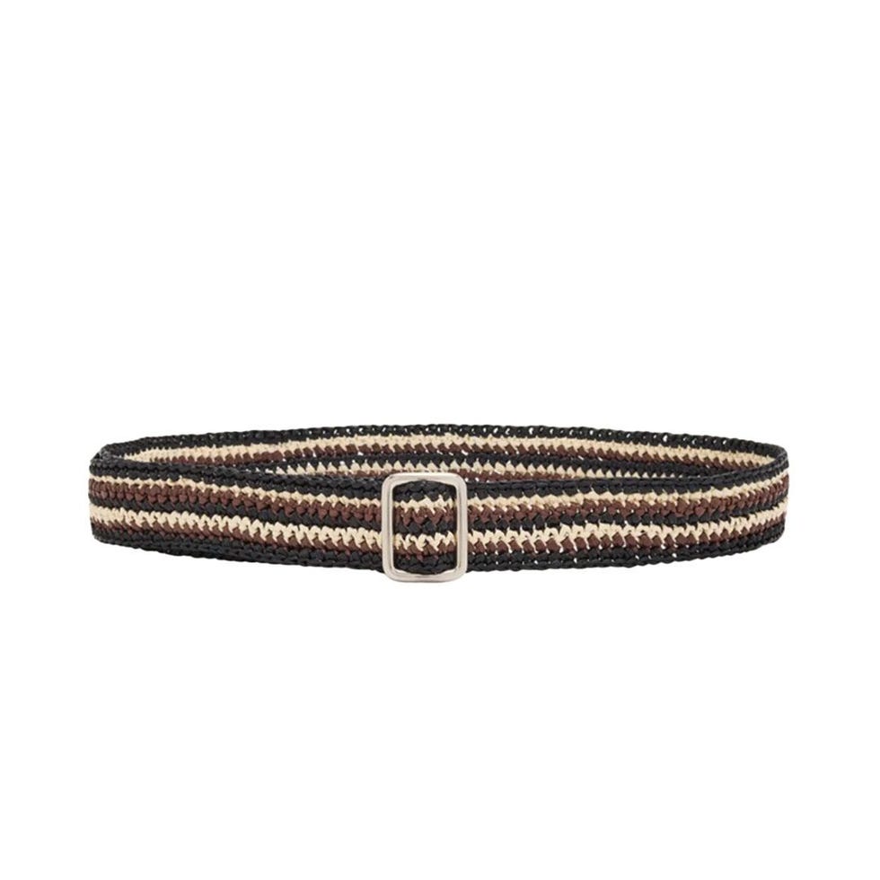 Ara Striped Straw Belt