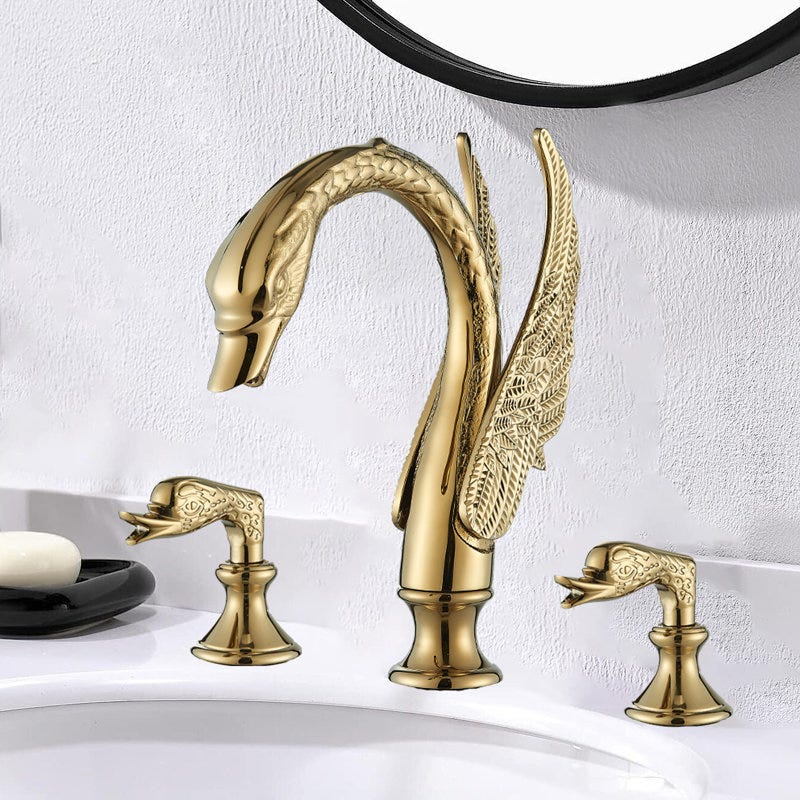 Gold Swan Bathroom Sink 