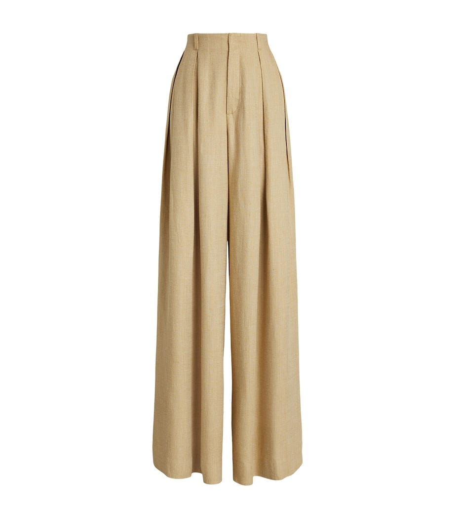 Ralph Lauren Collection silk-linen Greer wide-leg trousers