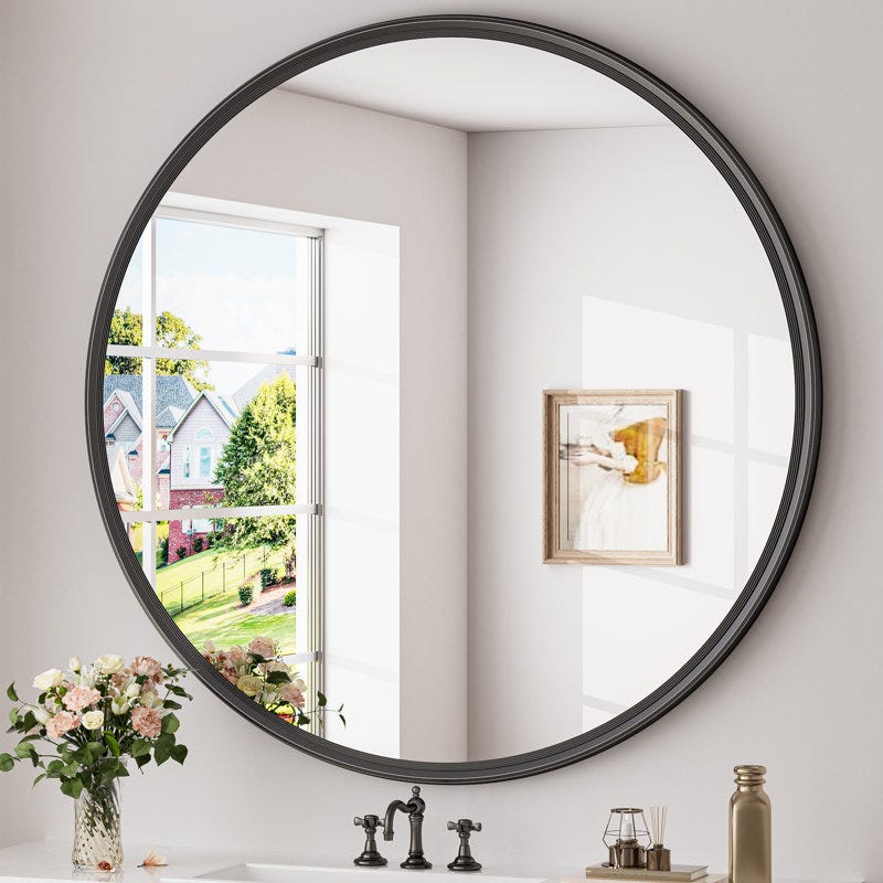 Round Framed Mirror