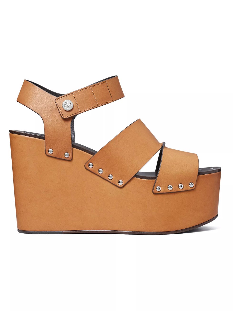 Plateau-Sandalen mit Keilabsatz und Nieten