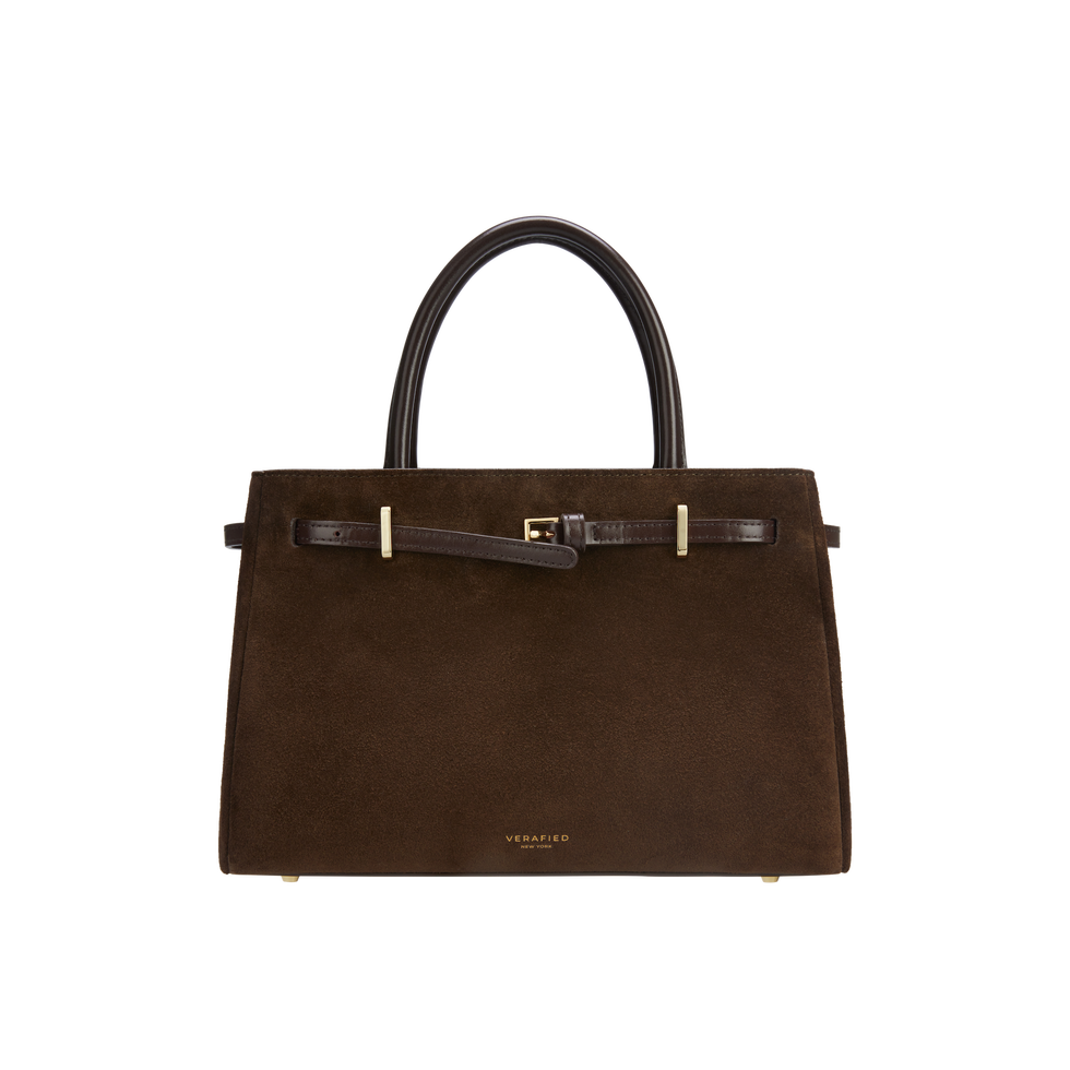 Espresso Suede Book Tote Bag 25