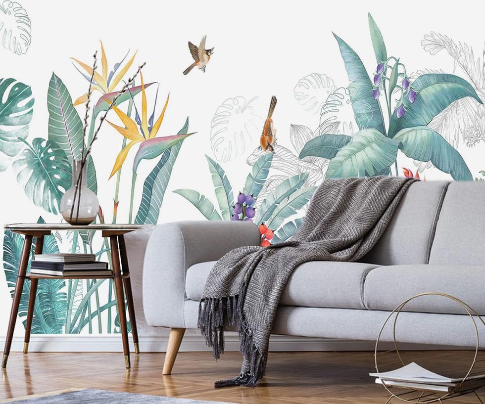 Papel pintado selva verde tropical