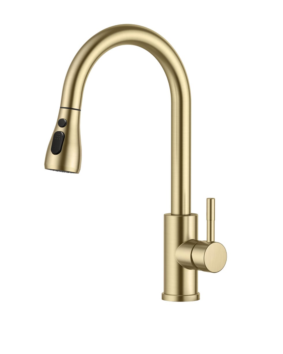 Grifo de cocina extraible Oro cepillado