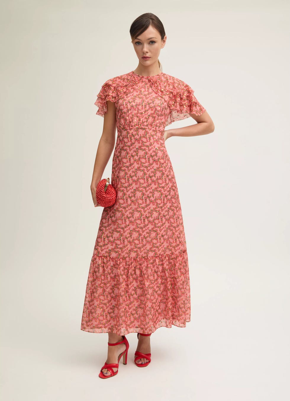 Billie Soft Pink Blossom Silk Print Dress