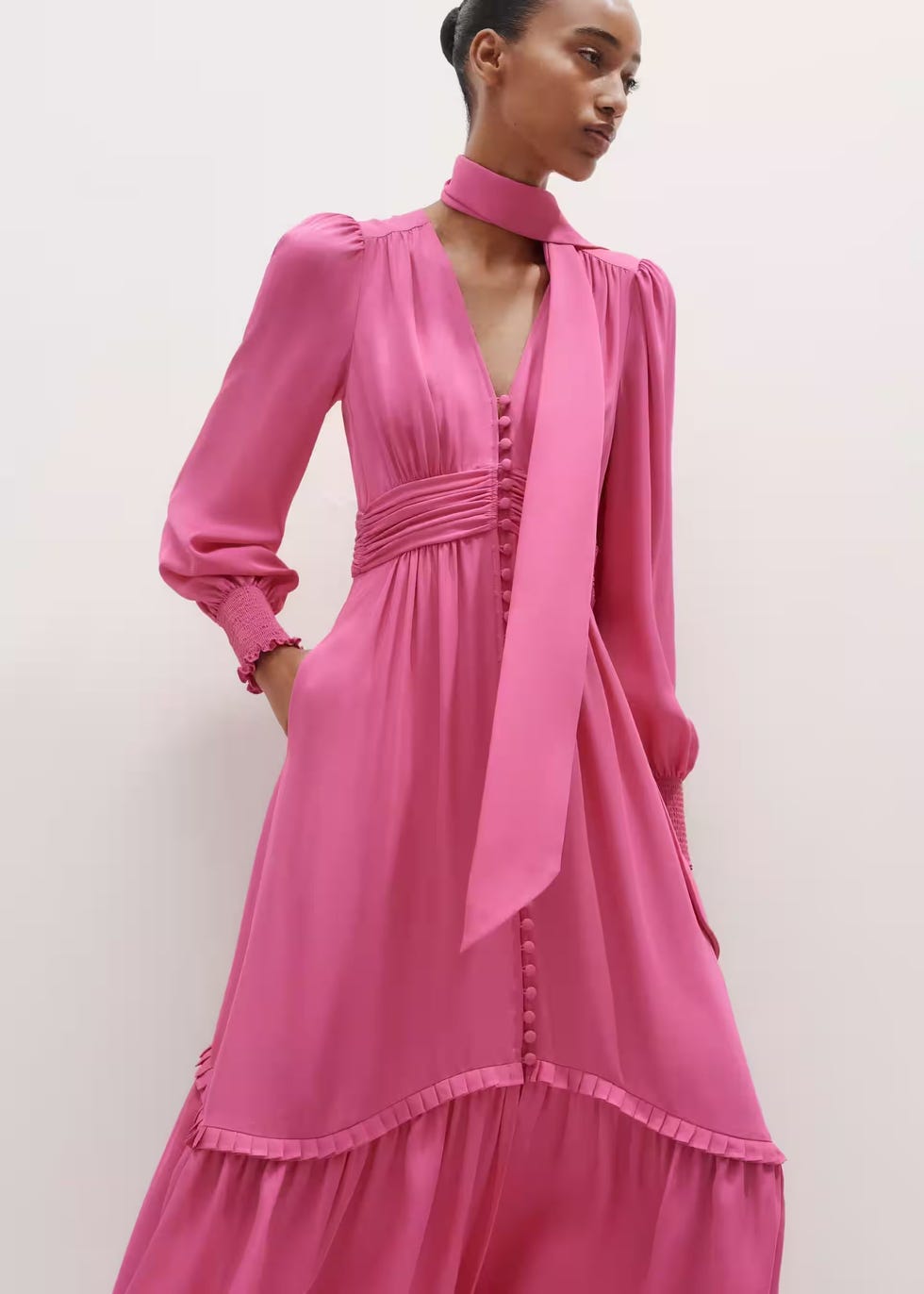 Silk Statement Midi Dress + Tie