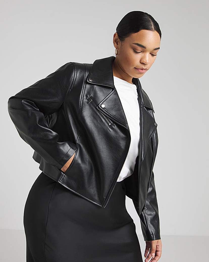 Black Faux Leather Essential Jacket