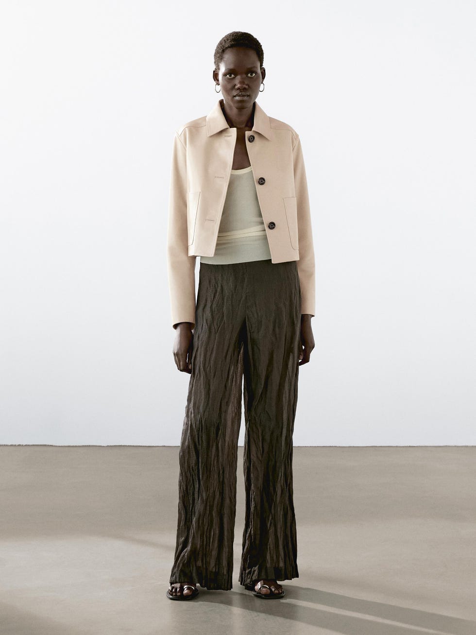 Cropped Nappa Leather Jacket