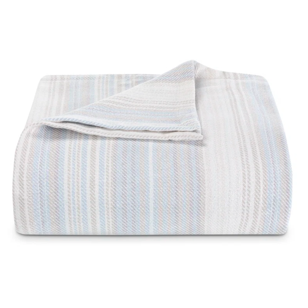 Sandy Shore Stripe Cotton Blanket