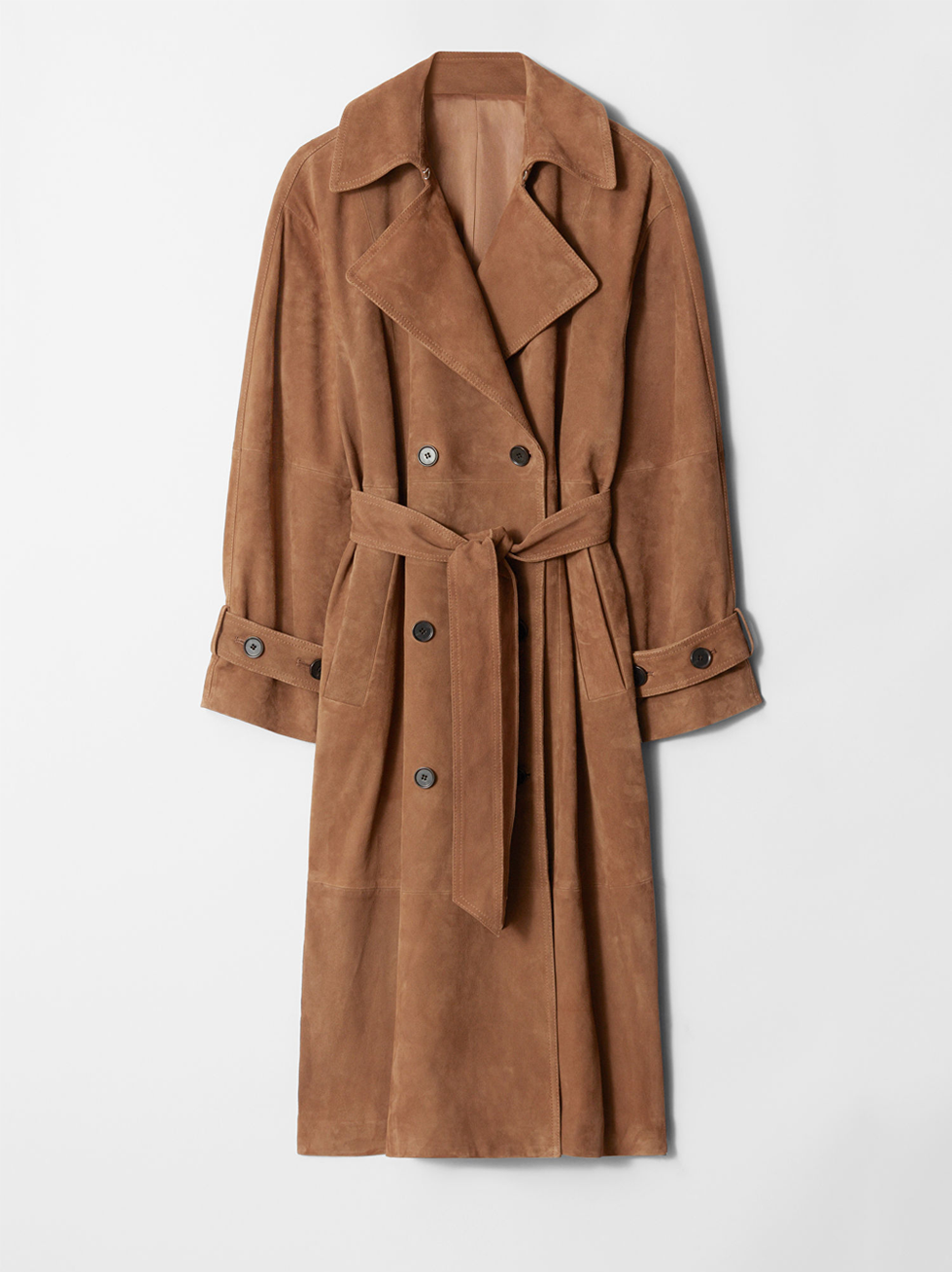 & Other Stories maxi suede trench coat