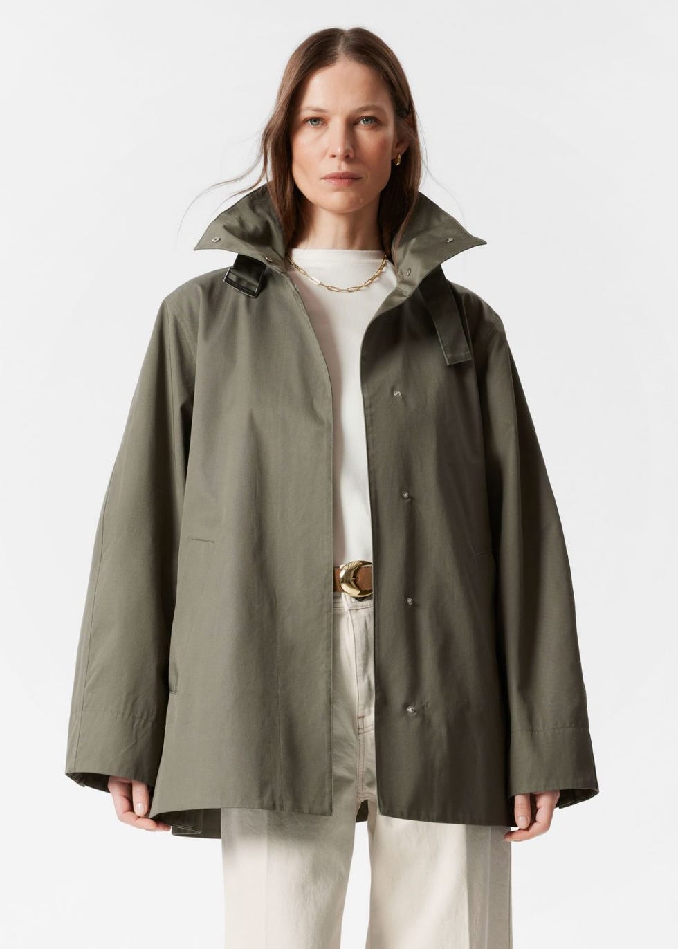 A-line Funnel-Neck Jacket