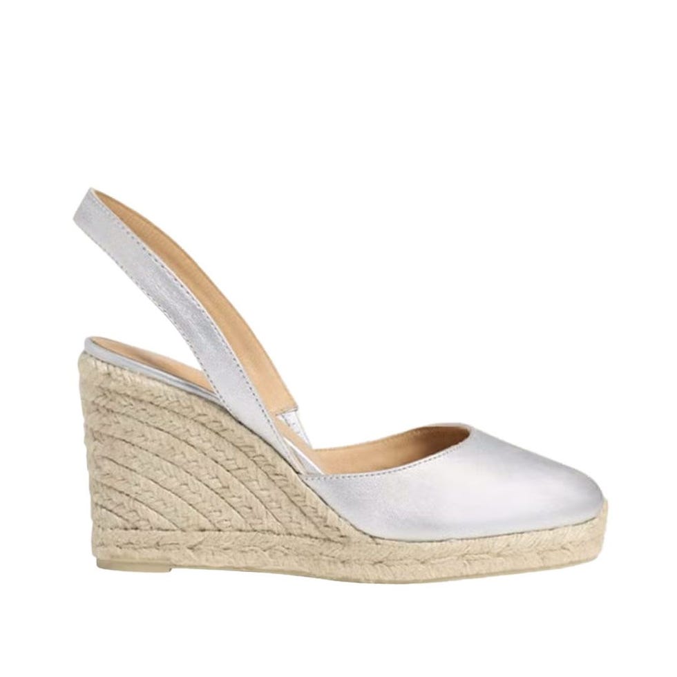 Carissa Metallic Leather Wedge Espadrilles