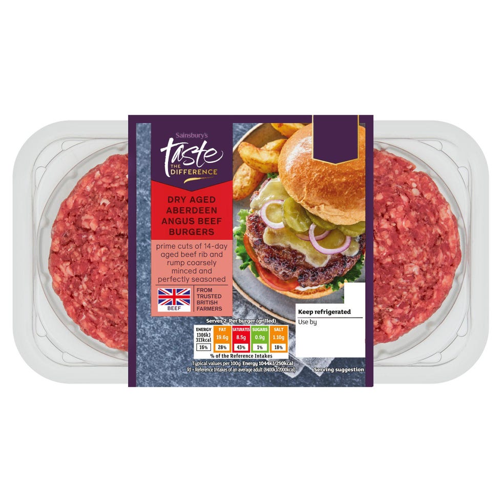Taste the Difference Dry Aged Aberdeen Angus Beef Burgers 340g
