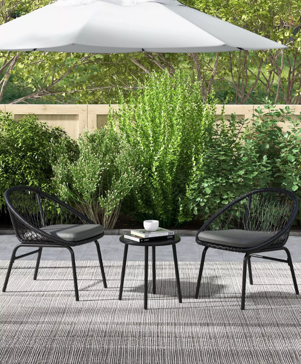 3 Piece Rattan Bistro Set