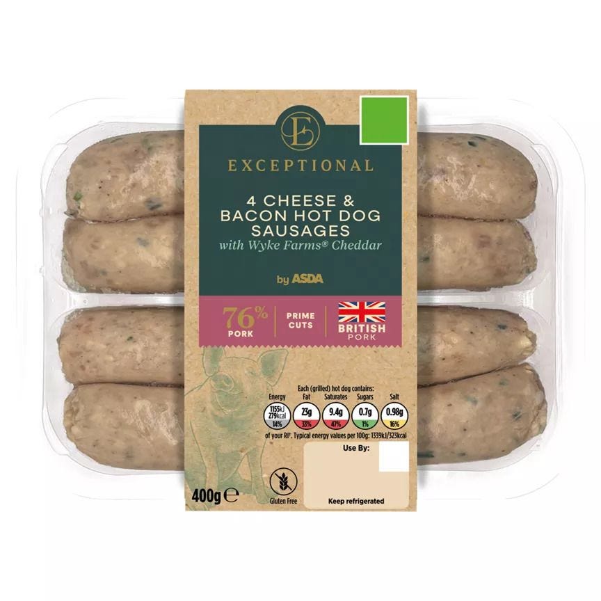 Cheese & Bacon Hot Dog Sausages 400g