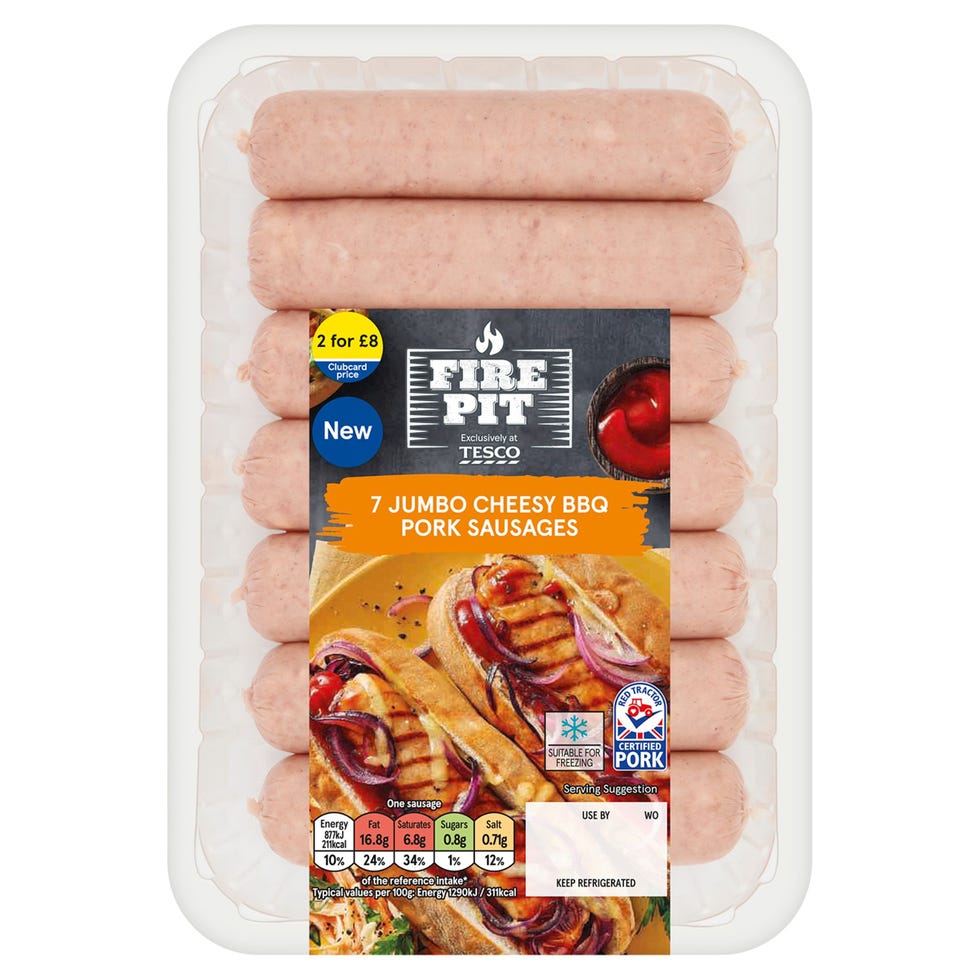 Fire Pit Cheesy BBQ Pork Sausages 595g