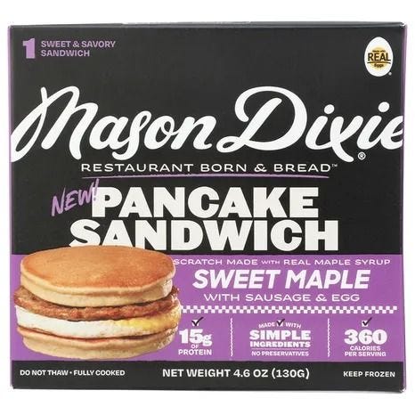 Pancake Sandwich Sweet Maple with Sausage and Egg