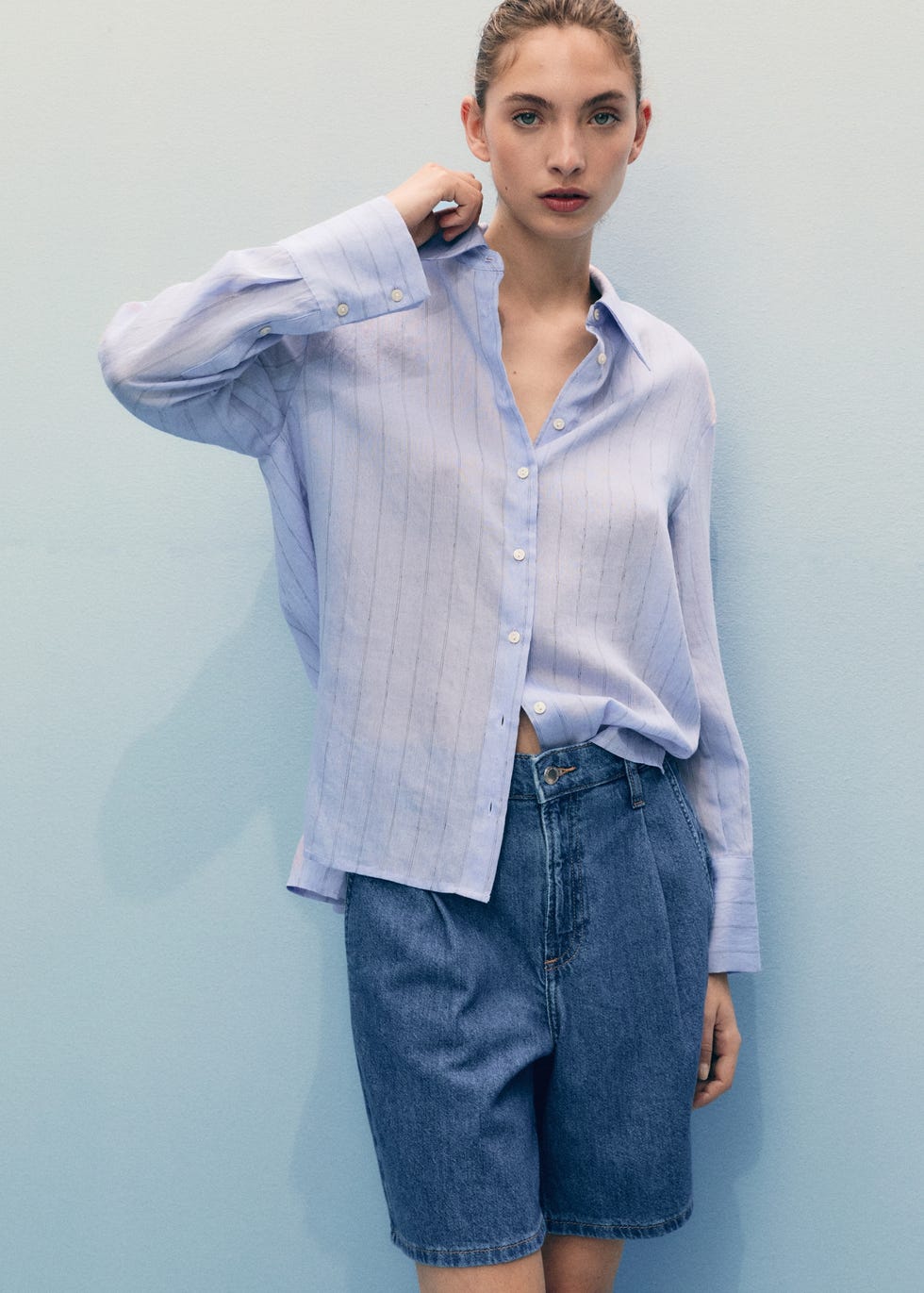 "I'm a convert to denim Bermuda shorts, and will wear them with my favourite striped shirt" - Abby Allen, Sub Editor