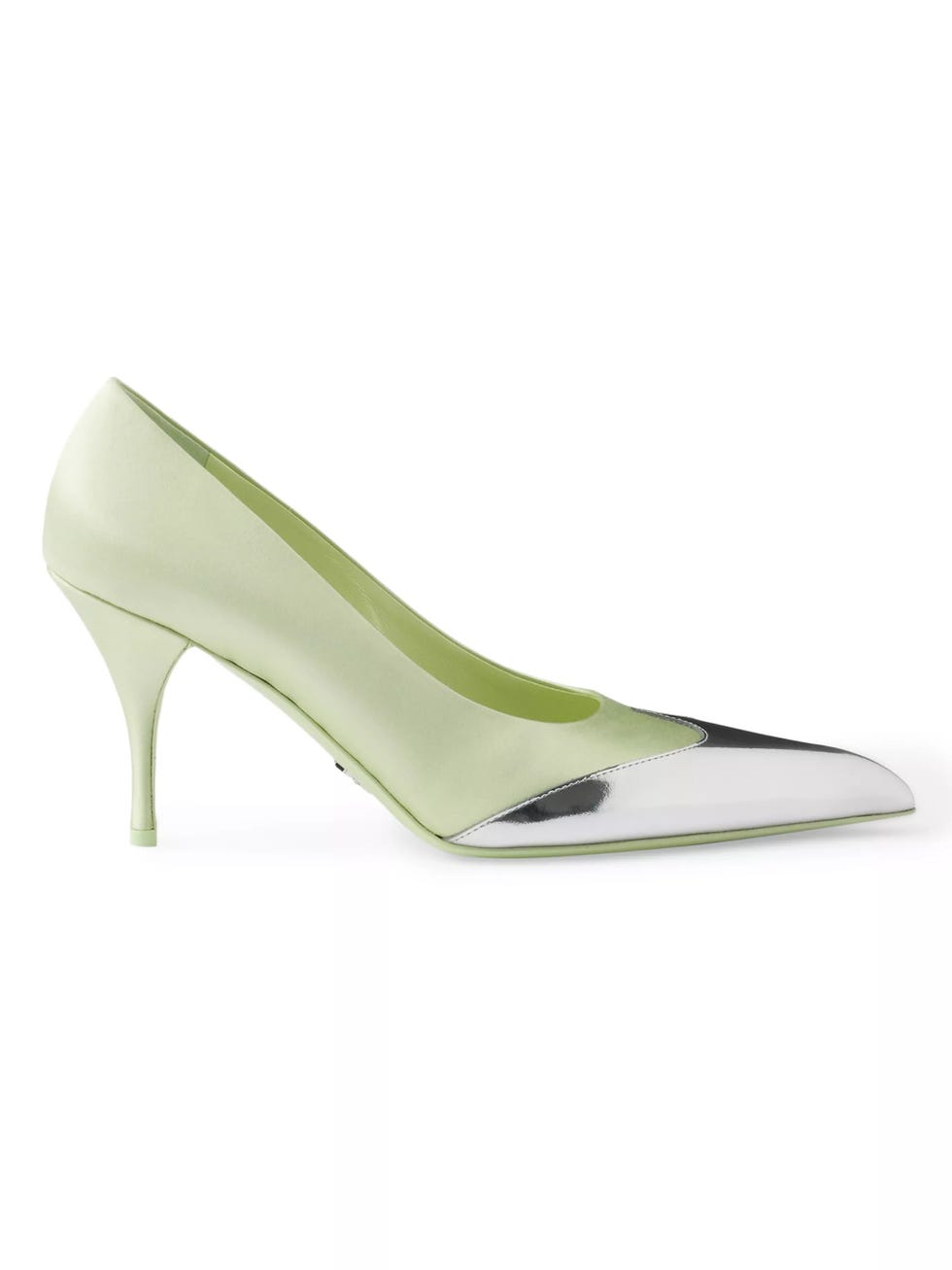 Satin and Metallic Leather Pumps