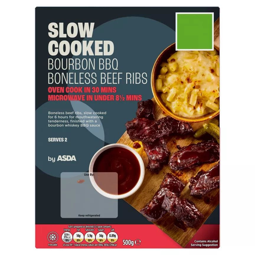 Slow Cooked Bourbon BBQ Boneless Beef Ribs 500g
