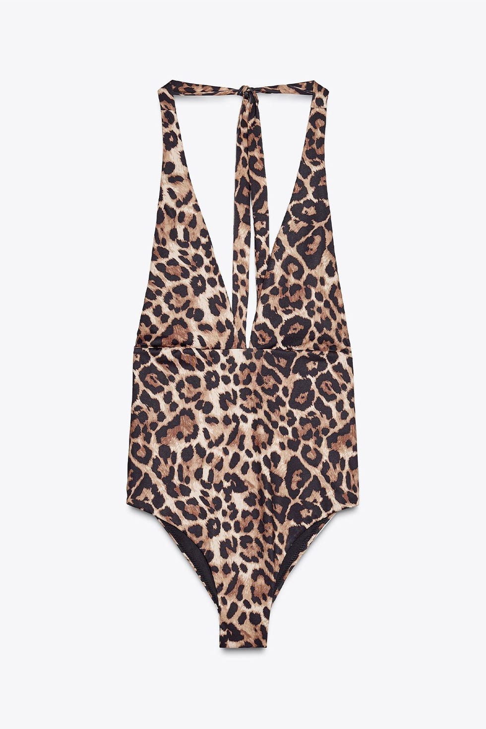 Neckholder-Badeanzug mit Animal-Print