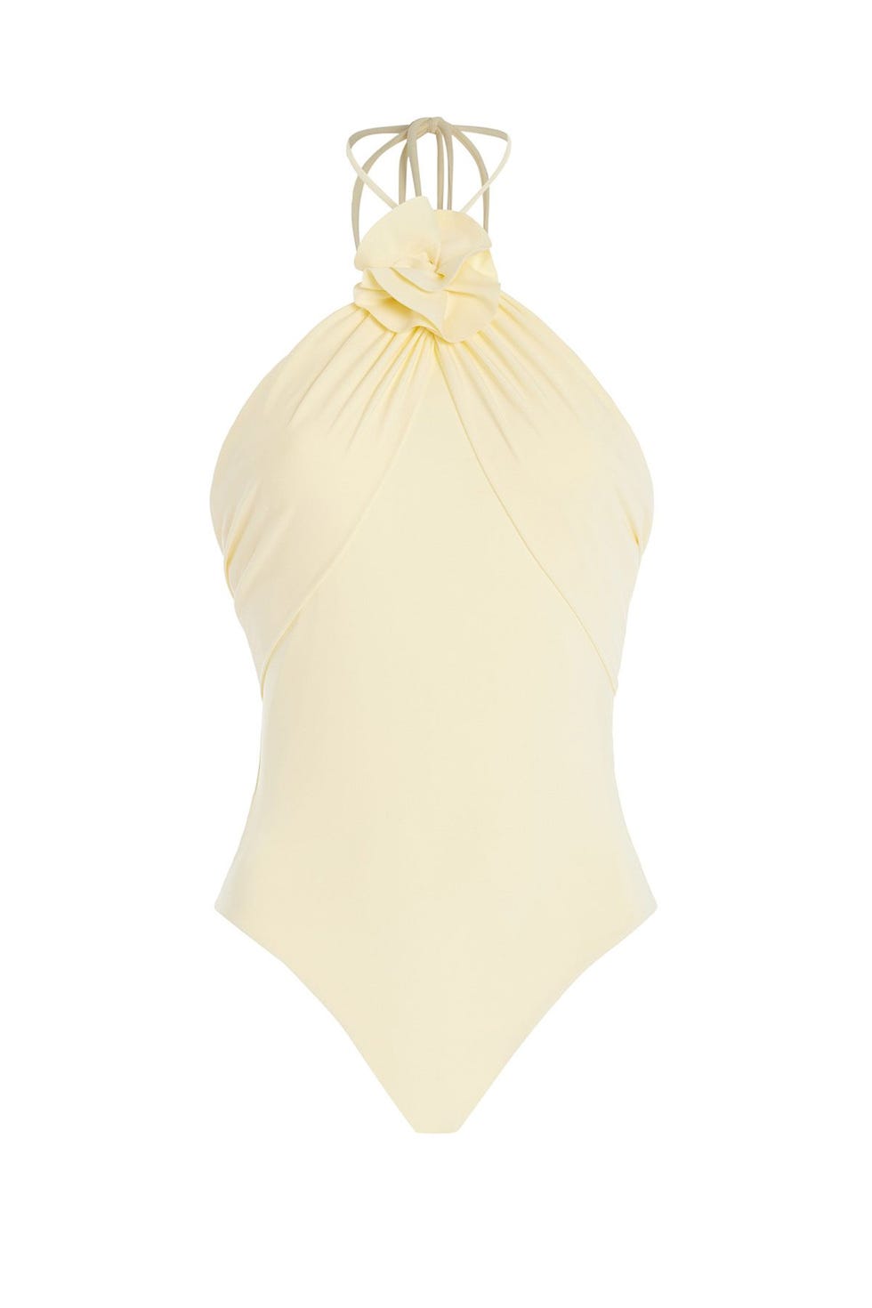Agapi Neckholder-Badeanzug mit Blumenapplikation