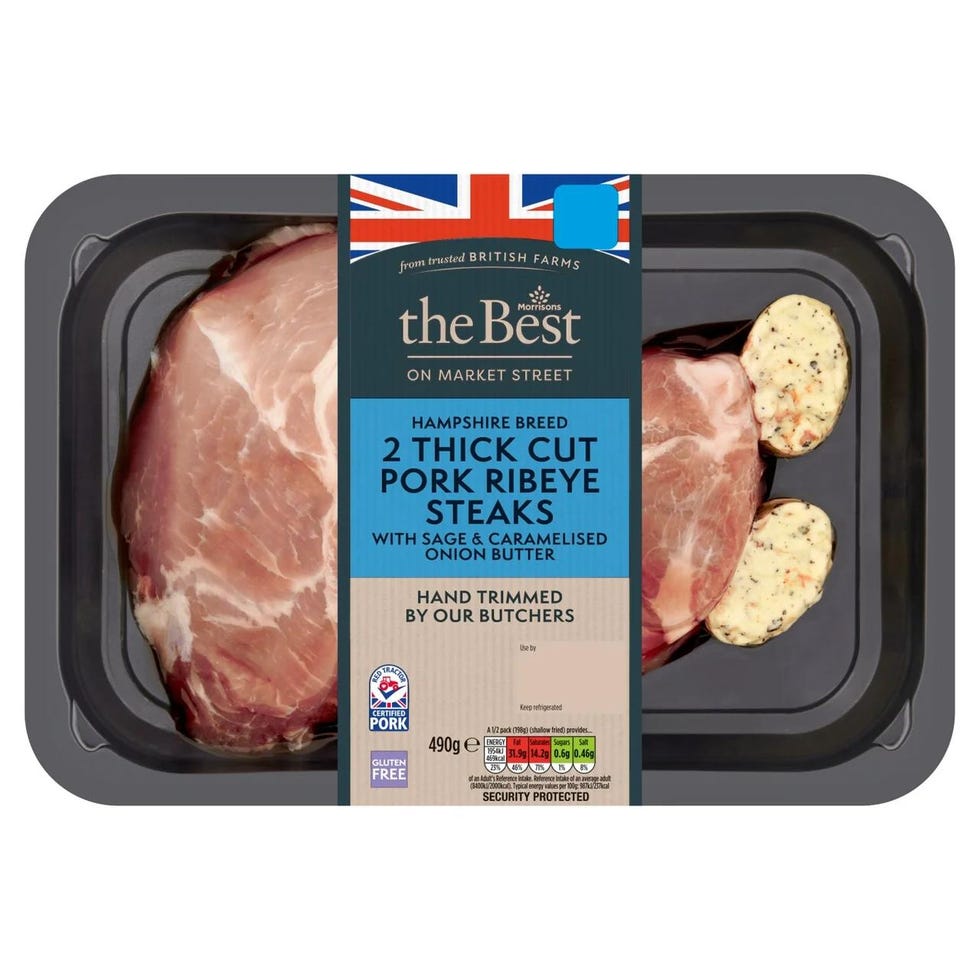 The Best Hampshire Breed Thick Cut Pork Ribeye Steaks 490g