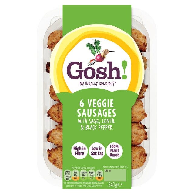 Veggie Sausage Sage & Black Pepper 240g