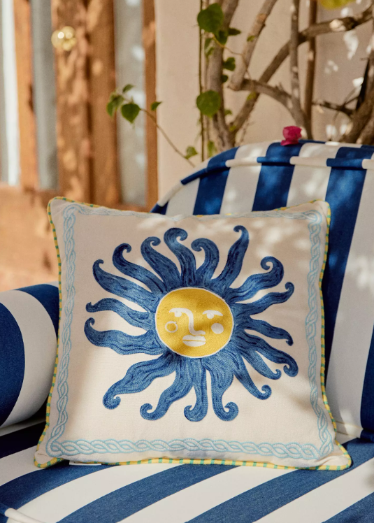 Soula Emroidered Indoor/Outdoor Cushion