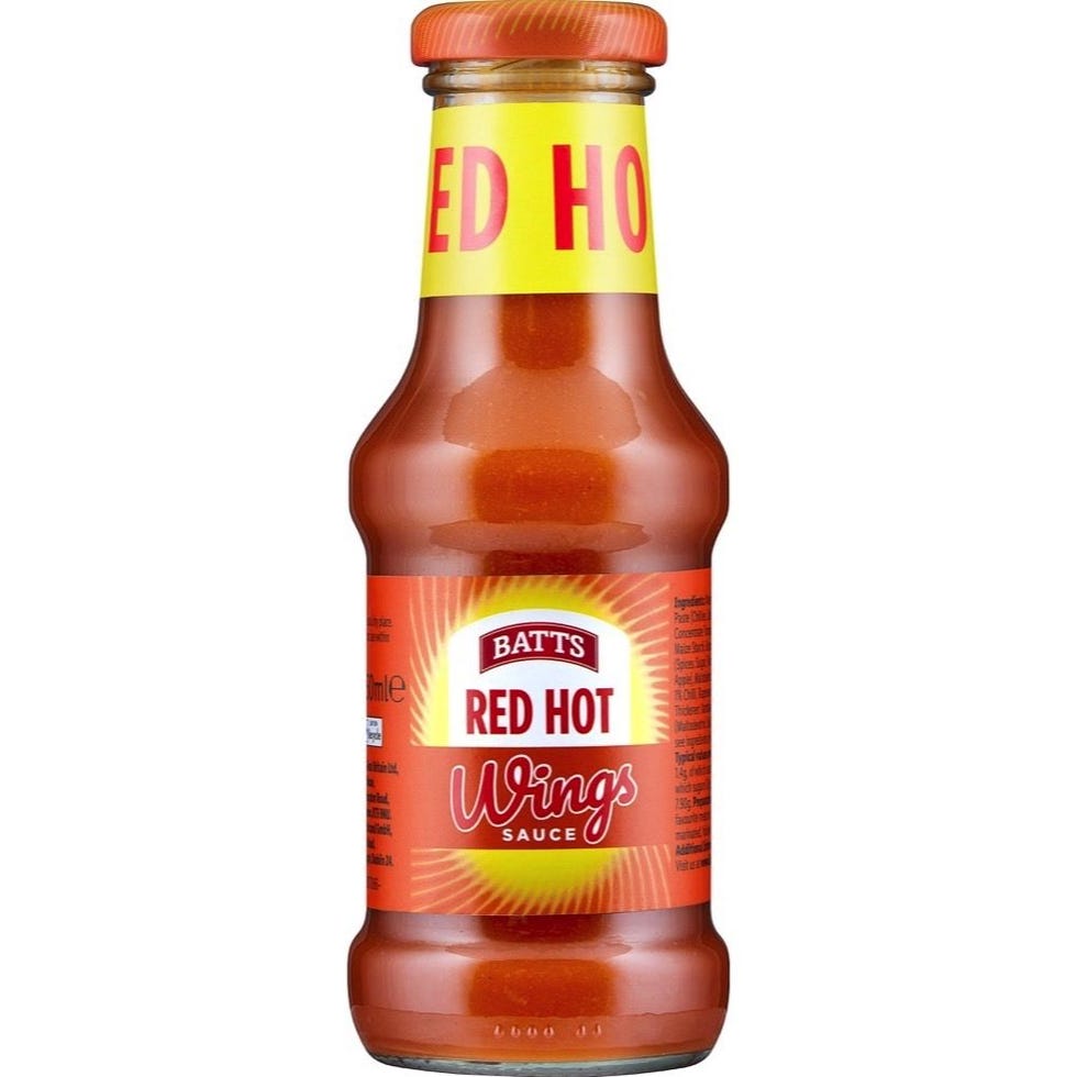 Batts Red Hot Wings Sauce 250ml